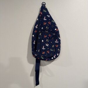Vera Bradley Sling Backpack "Snow Globe Motifs" Navy Blue